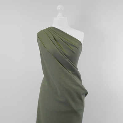 Abbey - Dill Green Light Scuba Stretch Crepe Fabric - 1.90m Remnant