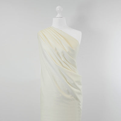 Abbey - Single Cream Light Scuba Stretch Crepe Fabric - 2.10m Remnant