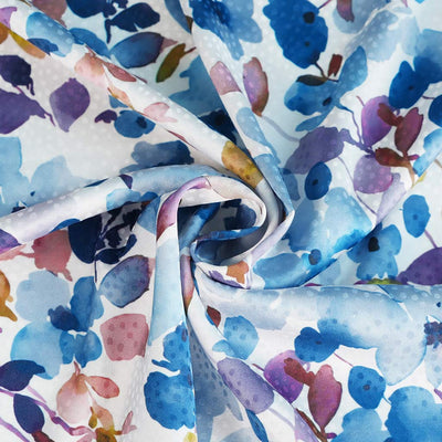 Adria - Blue Scatter Satin Jacquard Woven Fabric