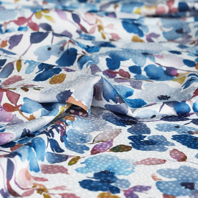 Adria - Blue Scatter Satin Jacquard Woven Fabric