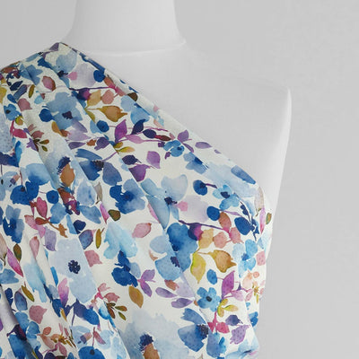 Adria - Blue Scatter Satin Jacquard Woven Fabric