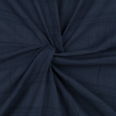 Adriano - Marine Navy Parallel Lines Cotton Woven Fabric