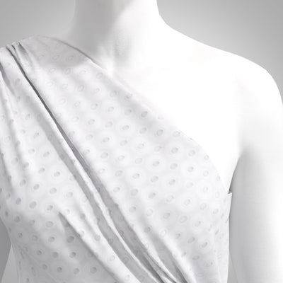 Alice - White Circles Cotton Broderie Anglaise Woven Fabric