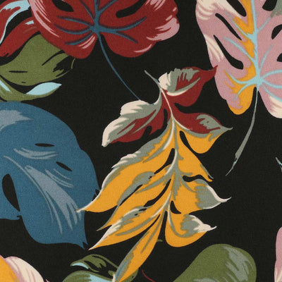 Alton - Multi Lucious Leaves Stretch Scuba Crepe Fabric Main Image from Patternsandplains.com