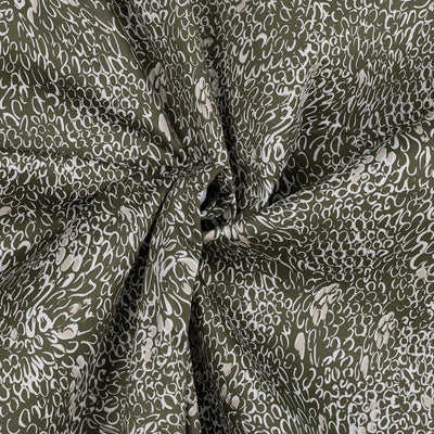 Antibes - Pickle Green Dapple Cotton Elastane Stretch Sateen Woven Fabric