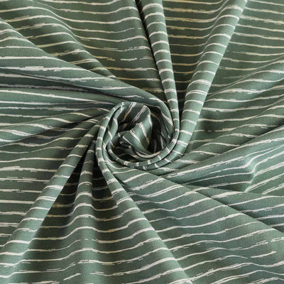 Arizona - Pistachio Green Sketch Stripe, Single Jersey Cotton Elastane Print Fabric Detail Swirl Image from Patternsandplains.com
