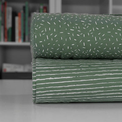 Arizona - Pistachio Green Sketch Stripe, Single Jersey Cotton Elastane Print Fabric Group Image from Patternsandplains.com