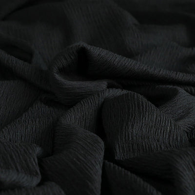 Aspen - Black Stretch Rib Fabric - 2.20m Remnant