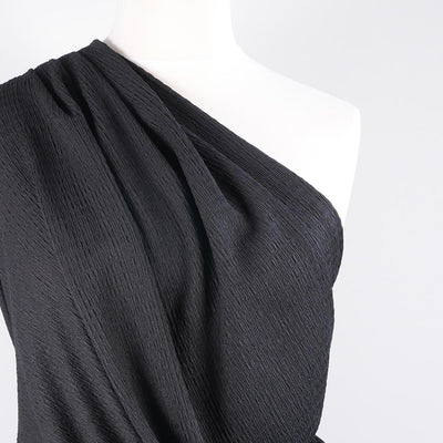 Aspen - Black Stretch Rib Fabric - 2.20m Remnant