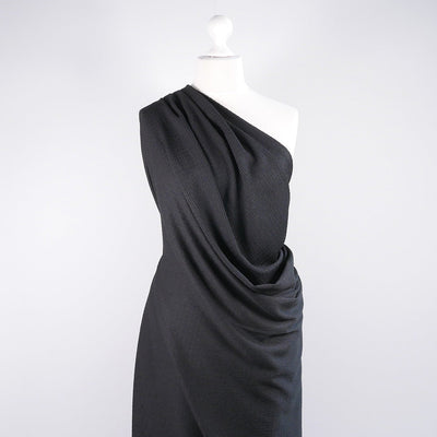 Aspen - Black Stretch Rib Fabric - 2.20m Remnant