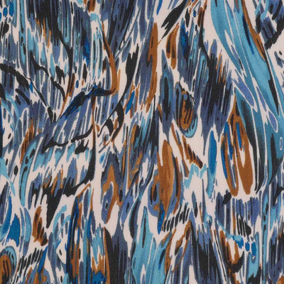 Avignon - Teal Blue Swish Viscose Crinkle Woven Fabric