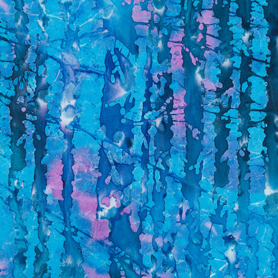Bali - Aqua Blue Birch Trees Batik Printed Woven Fabric