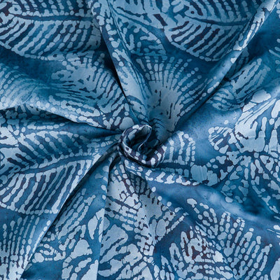 Bali - Denim Blue Jungle Batik Printed Woven Fabric