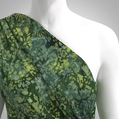 Bali - Green Filigree Batik Printed Woven Fabric