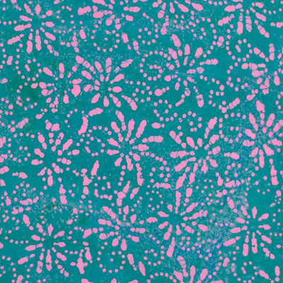 Bali - Green Star Burst Batik Printed Woven Fabric