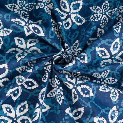 Bali - Navy Periwinkle Batik Printed Woven Fabric