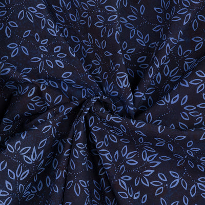 Bali - Navy Trellis Batik Printed Woven Fabric