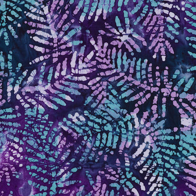 Bali - Purple Frond Batik Printed Woven Fabric