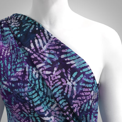 Bali - Purple Frond Batik Printed Woven Fabric