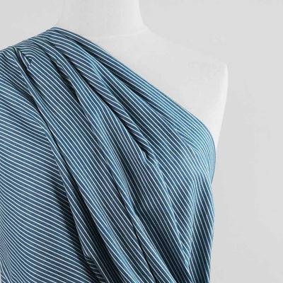 Broadway - Mid Jeans Narrow Jacquard Stripe Woven Twill Fabric