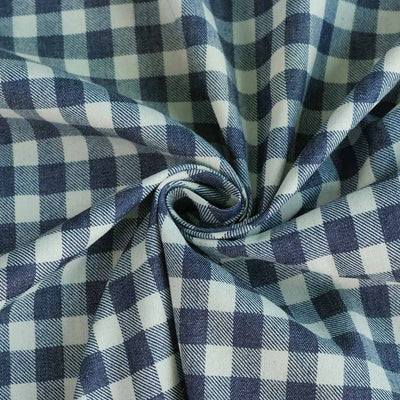 Brooks - Dark Jeans Small Denim Check Brushed Twill Fabric