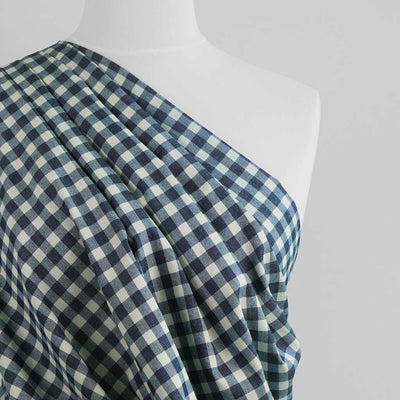 Brooks - Dark Jeans Small Denim Check Brushed Twill Fabric