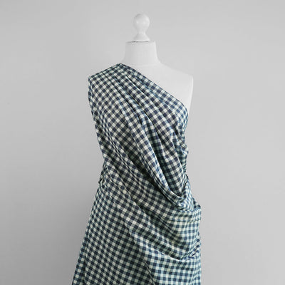 Brooks - Dark Jeans Small Denim Check Brushed Twill Fabric