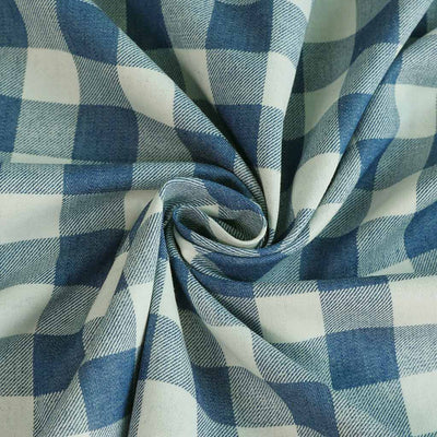 Brooks - Mid Jeans Denim Check Brushed Twill Fabric Sample