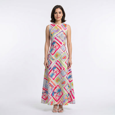 Camden - Light Sand Vacation Vibes Viscose Woven Lawn Fabric