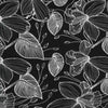 Capri - Black Etched Leaves Viscose Woven Fabric Main Image from Patternsandplains.com