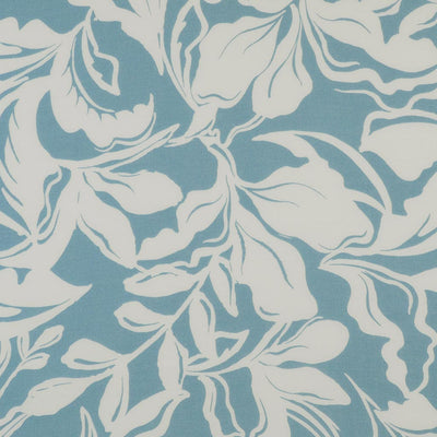 Capri - Stone Blue Foliage Viscose Woven Fabric Main Image from Patternsandplains.com