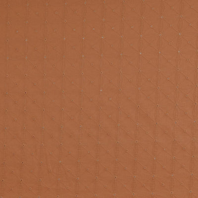 Carolina - Dark Peach, Geometric Embroidered Cotton Woven Fabric Main Image from Patternsandplains.com