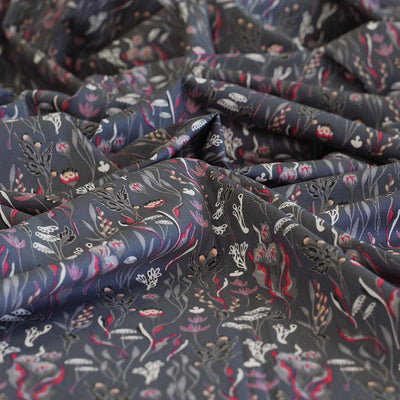 Casablanca - Dark Grey Under the Sea Cotton Elastane Stretch Woven Fabric Feature Image from Patternsandplains.com