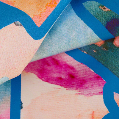 Cotton Satin - Blue Resonate Neon Woven Fabric by Nerida Hansen Feature Image from Patternsandplains.com