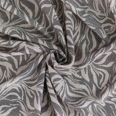 Deia - Black Swirling Leaves Air Flow Viscose and Nylon Woven Fabric