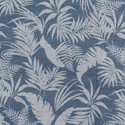 Deia - Navy Ferns Air Flow Viscose and Nylon Woven Fabric