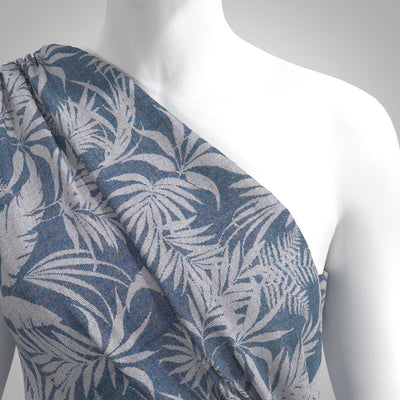 Deia - Navy Ferns Air Flow Viscose and Nylon Woven Fabric