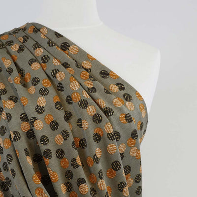 Florence - Green Buttons, Ponte de Roma Fabric Mannequin Close Up Image from Patternsandplains.com