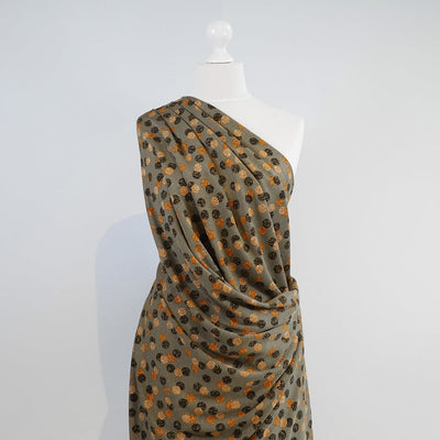 Florence - Green Buttons, Ponte de Roma Fabric Mannequin Wide Image from Patternsandplains.com