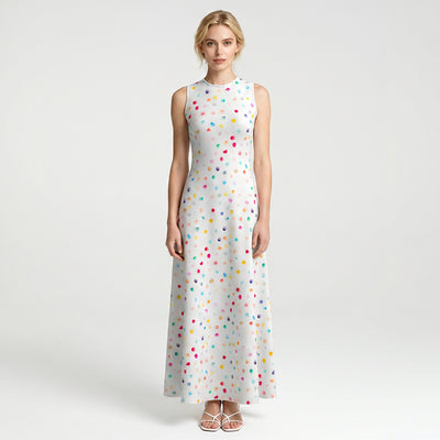India - White Dot and Dab Cotton Lawn Woven Fabric