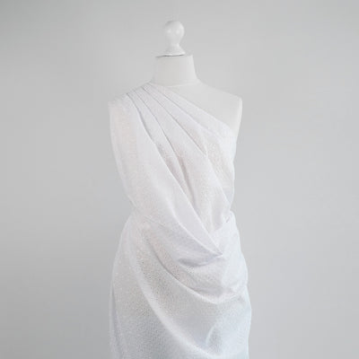 Jodie - White Dots Cotton Broderie Anglaise Woven Fabric
