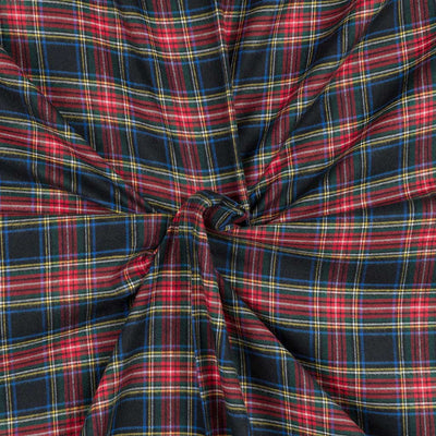 Kearney - Black Classic Tartan Bamboo and Cotton Woven Fabric