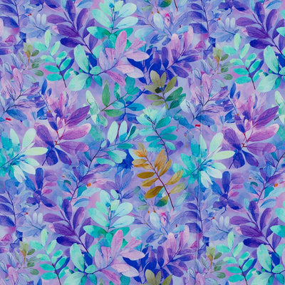 Lecco - Lilac Forest Floor Viscose Woven Satin Fabric