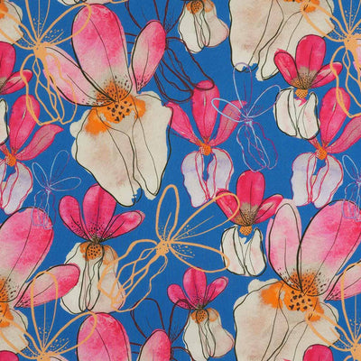 Lenzing Ecovero - Cobalt Mr Beardy Viscose Woven Fabric by Nerida Hansen Main Image from Patternsandplains.com