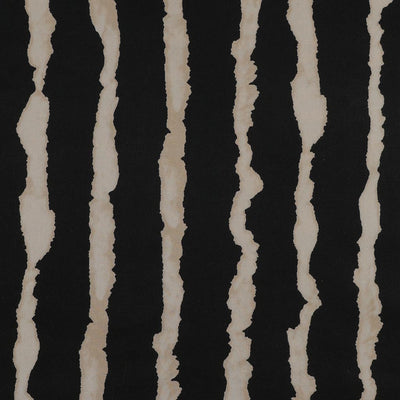 Lima - Black and Sand Torn Stripe Viscose Stretch Woven Twill Fabric - 1.70m Remnant