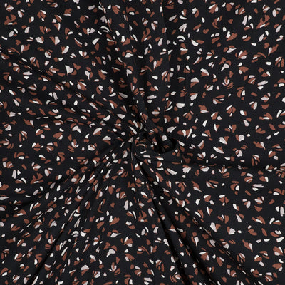 Linz - Black Bits and Pieces Viscose Woven Twill Fabric