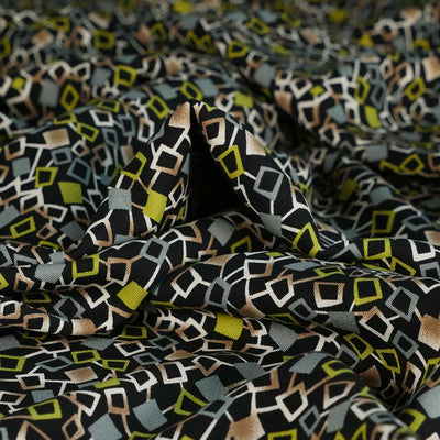 Linz - Green Network Viscose Woven Twill Fabric - 0.70m Remnant