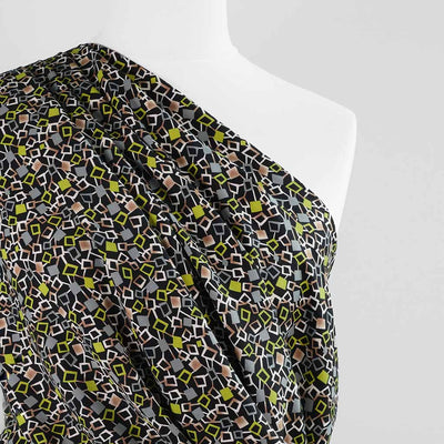 Linz - Green Network Viscose Woven Twill Fabric - 0.70m Remnant