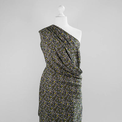 Linz - Green Network Viscose Woven Twill Fabric - 0.70m Remnant