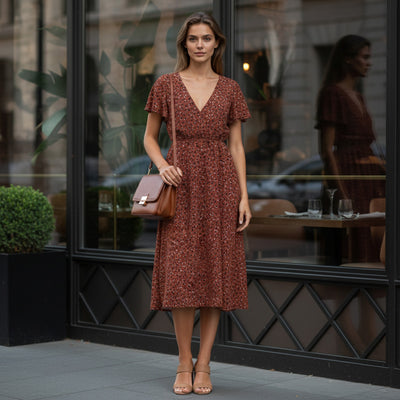 Linz - Pumpkin Bits and Pieces Viscose Woven Twill Fabric